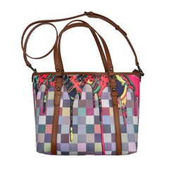 Checker Drip Tote