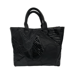 Large Black Patchwork Everyday Tote