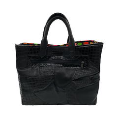 Large Black Patchwork Everyday Tote
