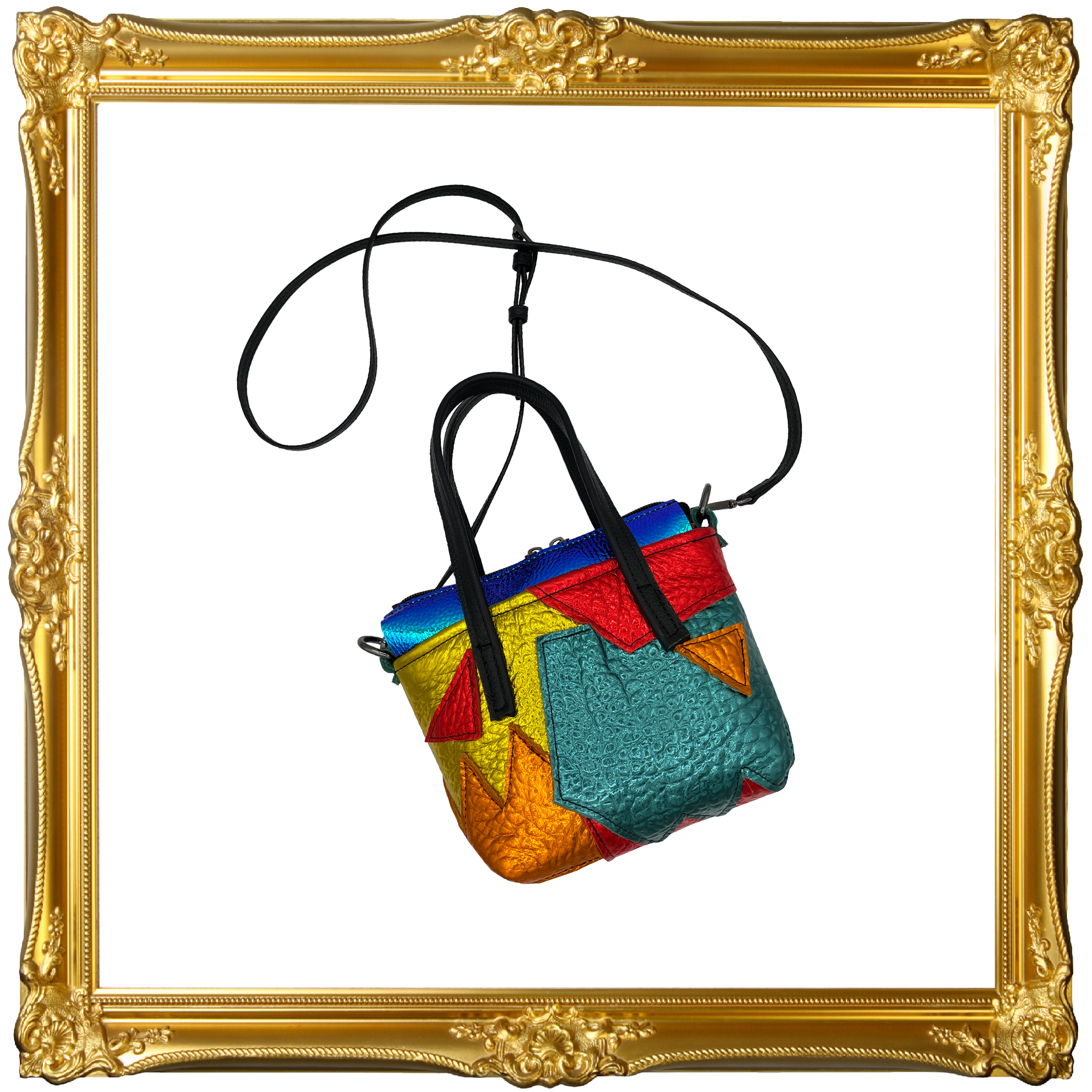 Mini Metallic Patchwork Tote