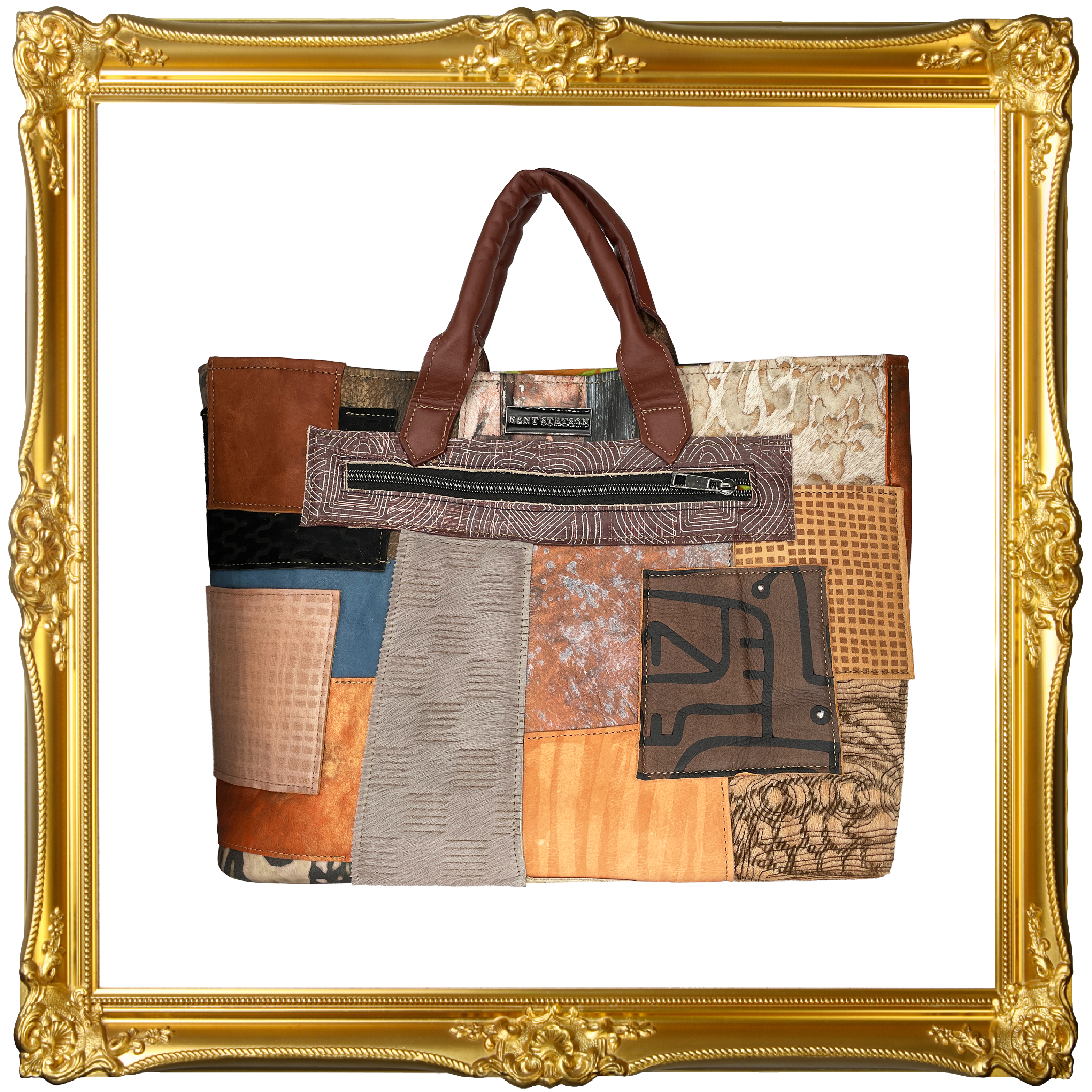 Large Neutral Patchwork Tote