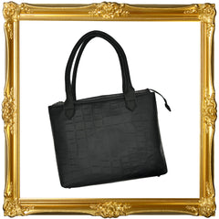 Black Croco Medium Tote