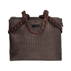 Chocolate Braided Leather Everyday Tote