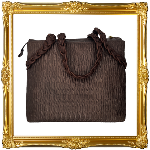 Chocolate Braided Leather Everyday Tote