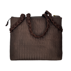 Chocolate Braided Leather Everyday Tote
