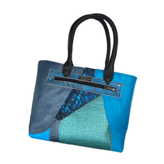 Large Blue Patchwork Tote
