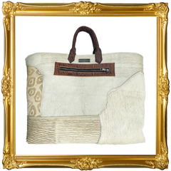 Patchwork Winter White Jumbo Carry All Tote