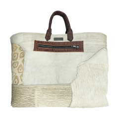 Patchwork Winter White Jumbo Carry All Tote