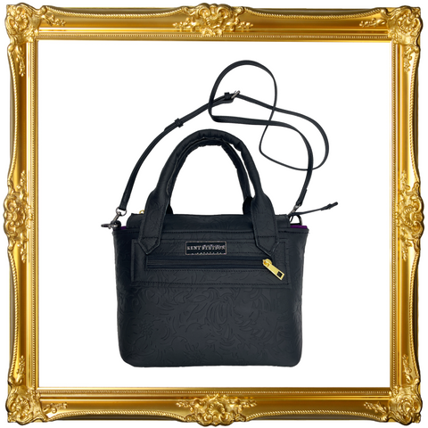Black Embossed Small Crossbody Tote