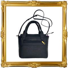 Black Embossed Small Crossbody Tote