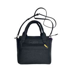 Black Embossed Small Crossbody Tote