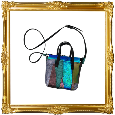 Mini Mermaid Metallic Patchwork Tote