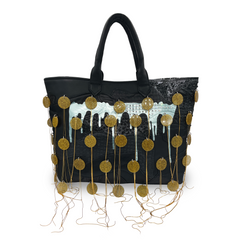 Large Mixed Media Patchwork Tote
