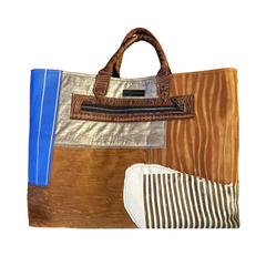 Oversized Patchwork Carryall Tote