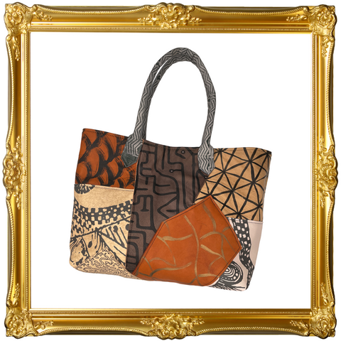 Large Patchwork Painted Leather Carryall