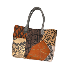 Large Patchwork Painted Leather Carryall