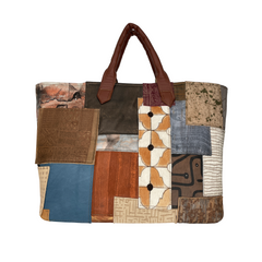 Large Neutral Patchwork Tote