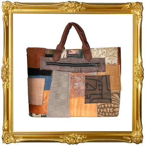 Large Neutral Patchwork Tote