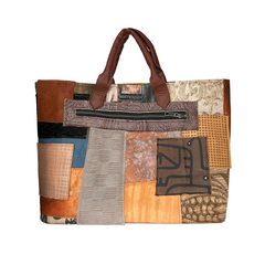 Large Neutral Patchwork Tote