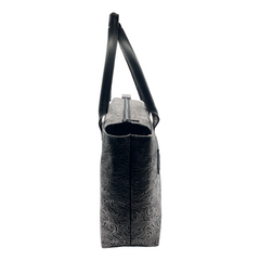 Metallic Pewter Embossed Large Tote