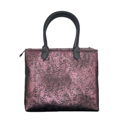 Metallic Plum Embossed Large Tote