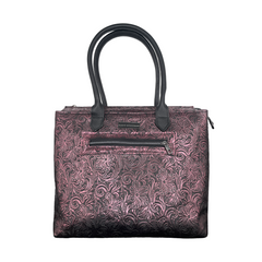 Metallic Plum Embossed Large Tote