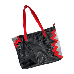 Croco Shark Bite Mixed Media Tote