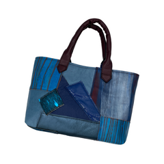 Small Blue Patchwork Tote