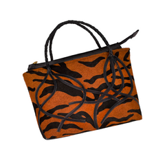 Tiger Braided Handle Small Tote